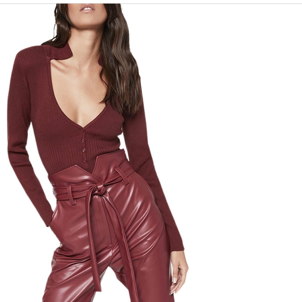 Bardot Long Sleeve Ribbed Body Suit